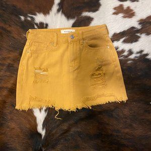 PacSun Denim Skirt - Mustard Yellow